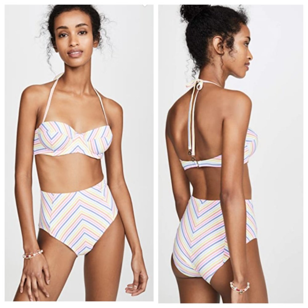 Kate Spade Beach Stripe High Waisted Bikini
